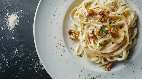 Cremige Pfifferling-Pasta mit Mølk Barista Hafermilch