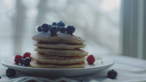 Vegane Blaubeer-Pfannkuchen mit Mølk Hafermilch