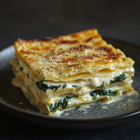 Spinat-Kokos-Lasagne mit Hafermilch-Béchamel