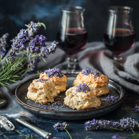 Blaubeer-Hafermilch-Scones mit Lavendel