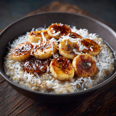 Coconut Quinoa Porridge mit karamellisierten Bananen & Mølk