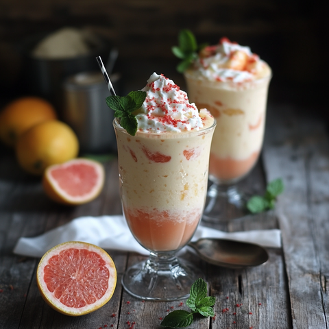 Frozen Grapefruit Lassi mit Mølk & Chiliöl-Swirl