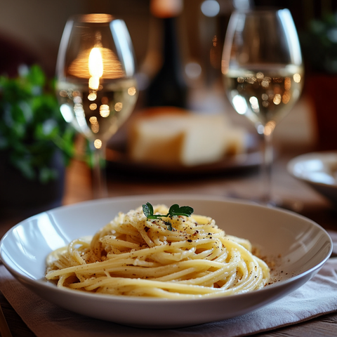 Weißwein-Safran-Pasta mit Mølk Vollfett