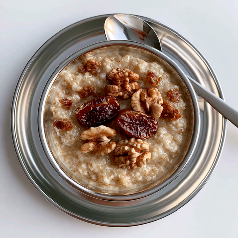Gewürz-Dattel-Walnuss-Porridge