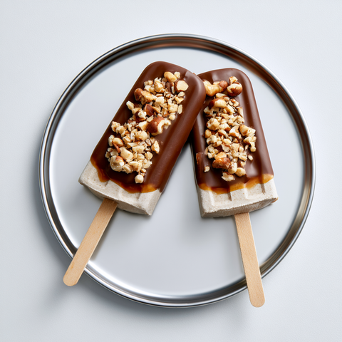 Hafer-Eis am Stiel mit Karamell