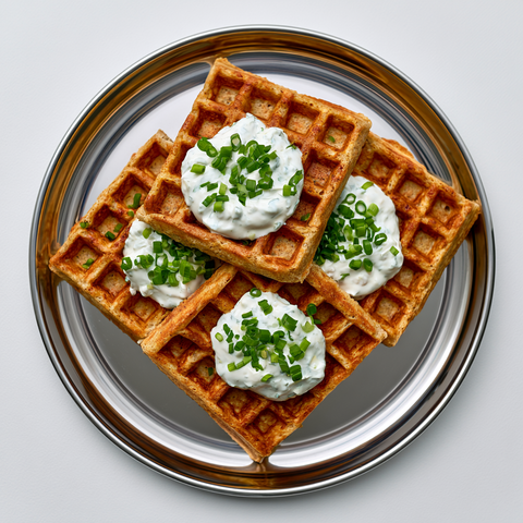 Herzhafte Hafer-Waffeln mit Kräuterquark