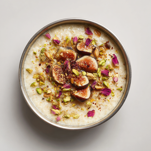 Semolina Porridge mit Rosenwasser