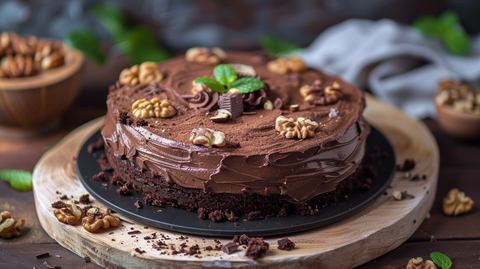 Veganer Zucchini-Schoko-Kuchen mit Mølk Barista Hafermilch und Walnüssen